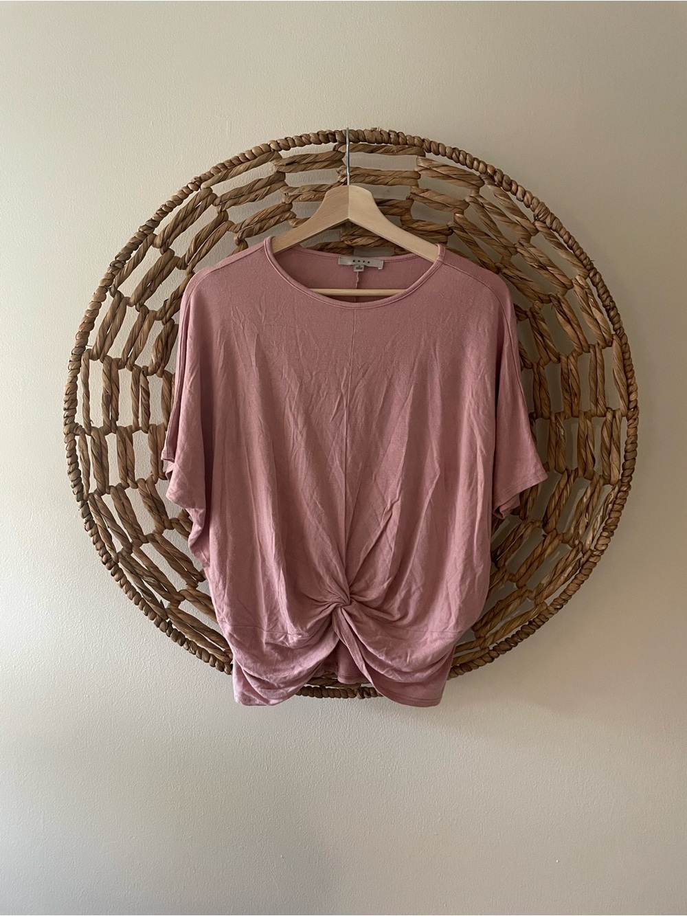 Women’s Knot-Front Top in Dusty Pink Rose